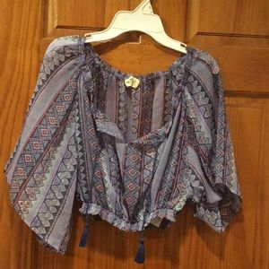 Purple patterned crop top